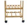 Kitchen Storage Cart with Wine Rack, 15.25Wx15.25Dx31.5H - Brown